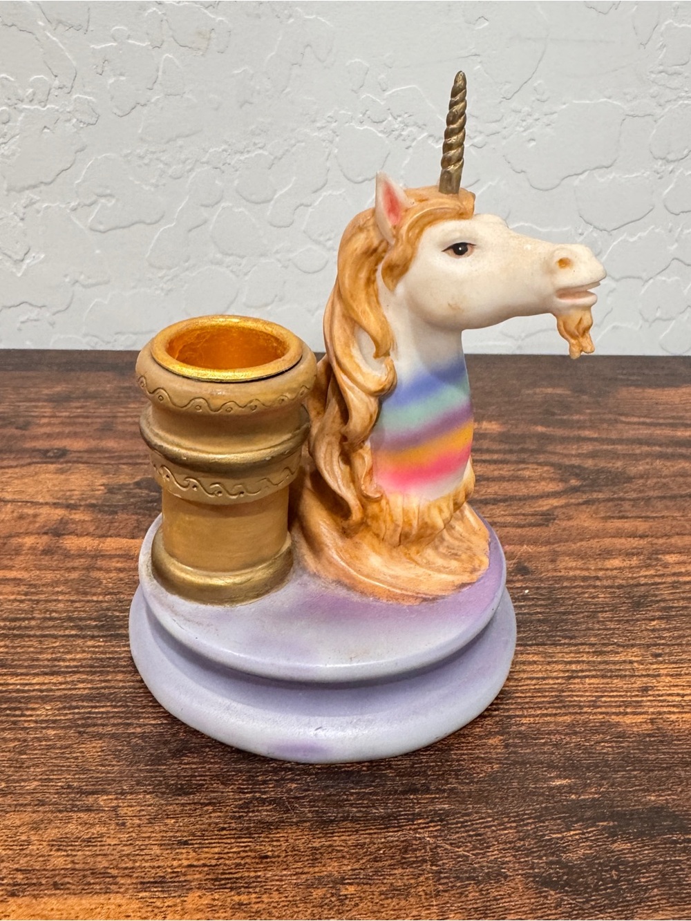 Vintage Spencer's Gifts Ceramic Unicorn Candle Holder Mythical Witchy Whimsigoth